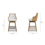 Bahama 26" Cane Rattan High-Back Swivel Counter Stool