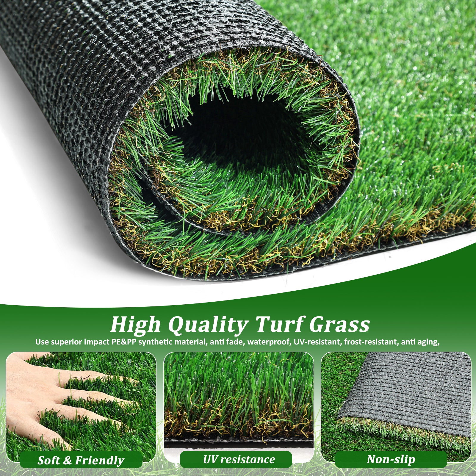 3FTX10FT Outdoor Artificial Grass Runner Rug