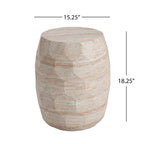 Outdoor/Indoor Lightweight Concrete Side Table - Travertine Finish