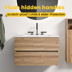 Gloria 30" Wall Mounted Rough Oak Bathroom Vanity