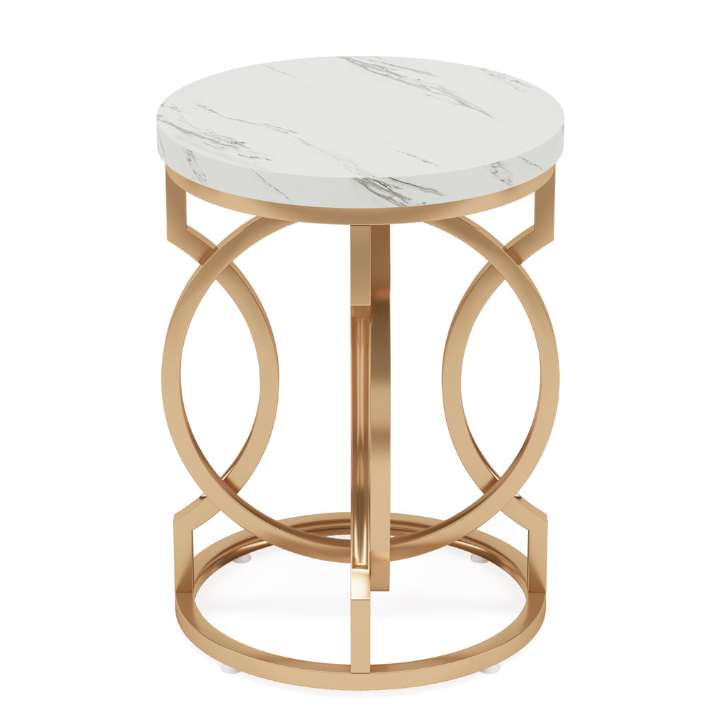 20” Round End Table with Faux Marble Top