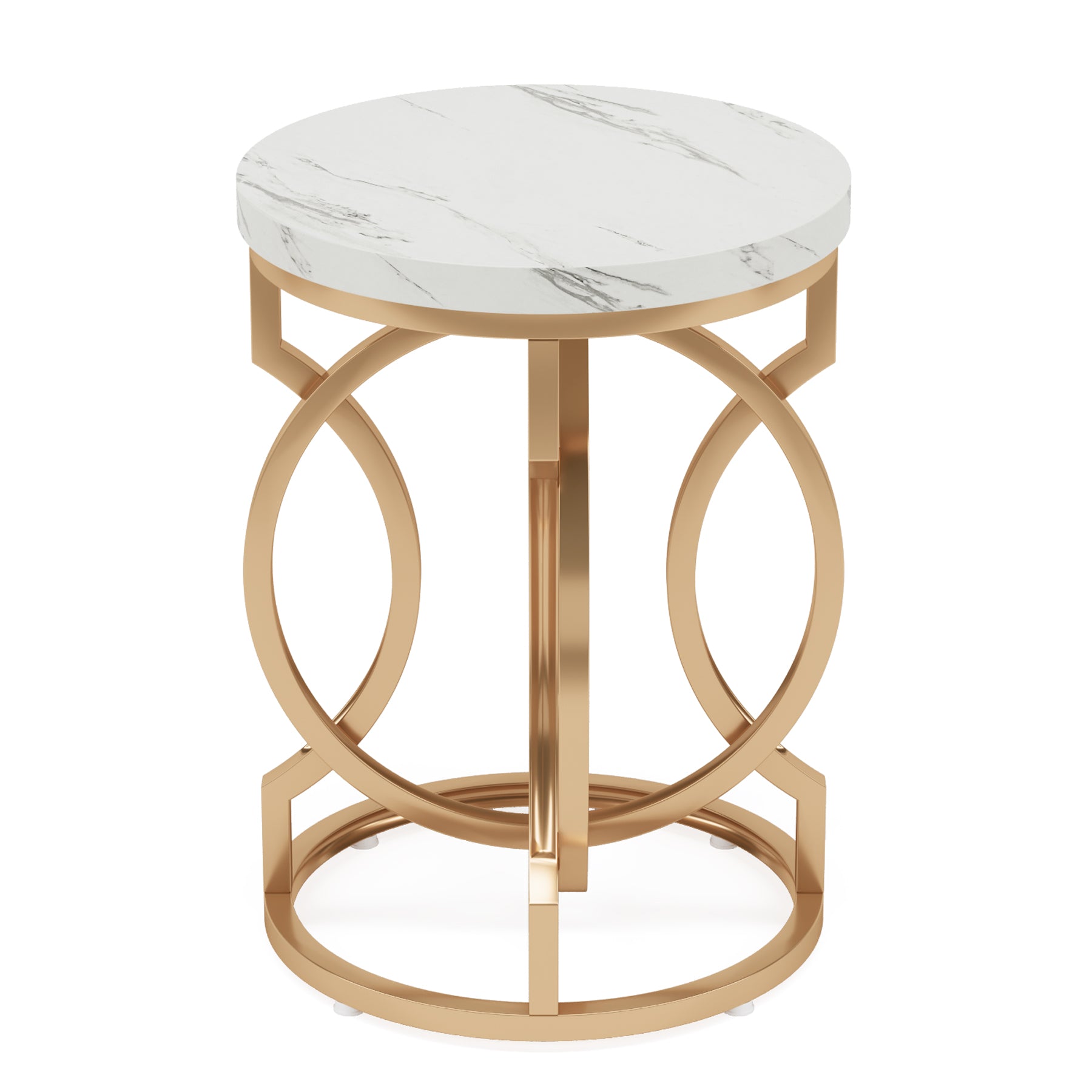 20” Round End Table with Faux Marble Top