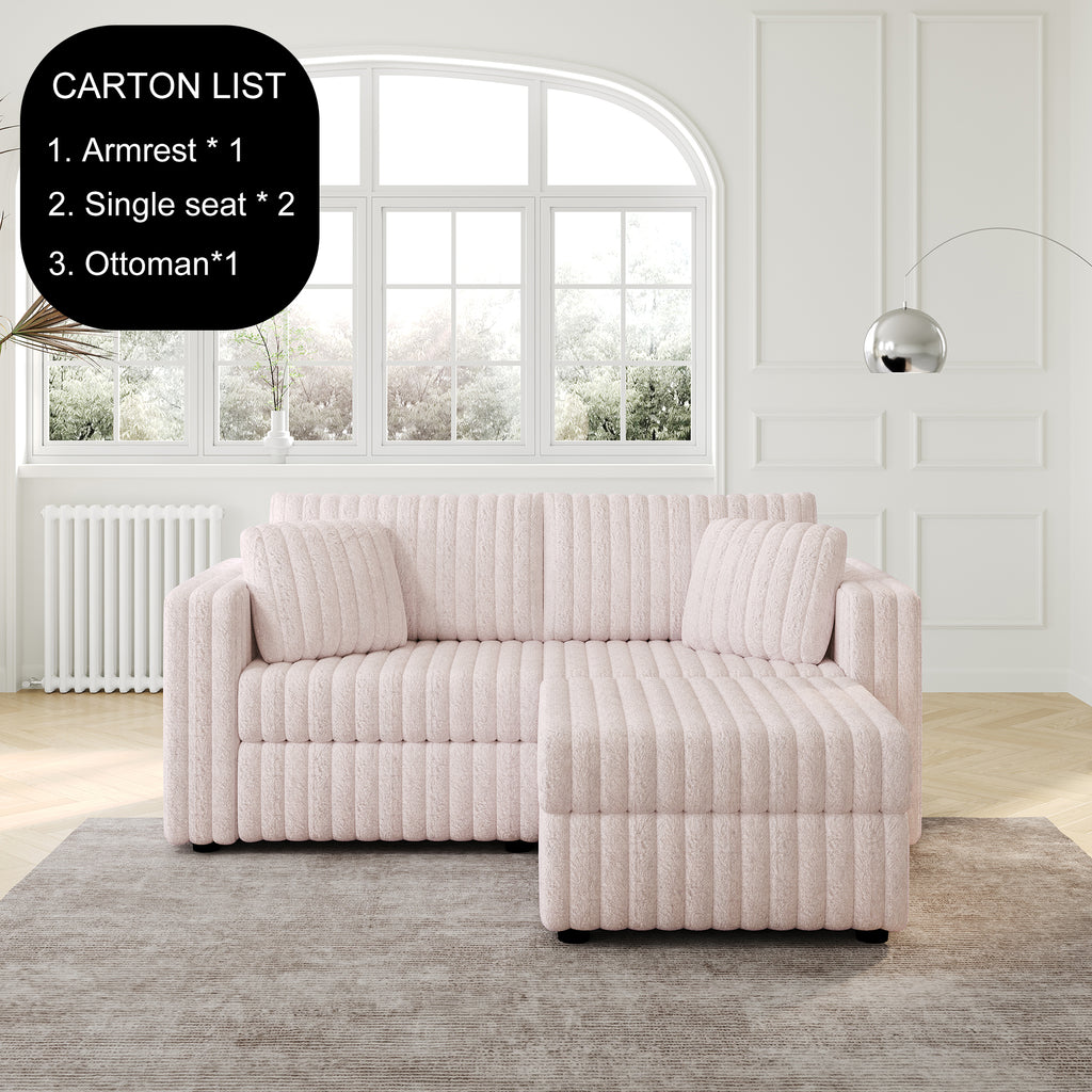 75.6" Soft Modular 2-Person Sofa with Hydraulic Lift