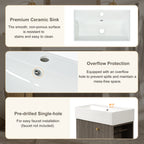 21.6" Modern Bathroom Vanity with Ceramic Sink