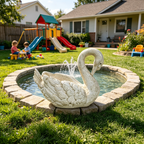 12.8-Inch Tall Vintage Swan Planter Statue
