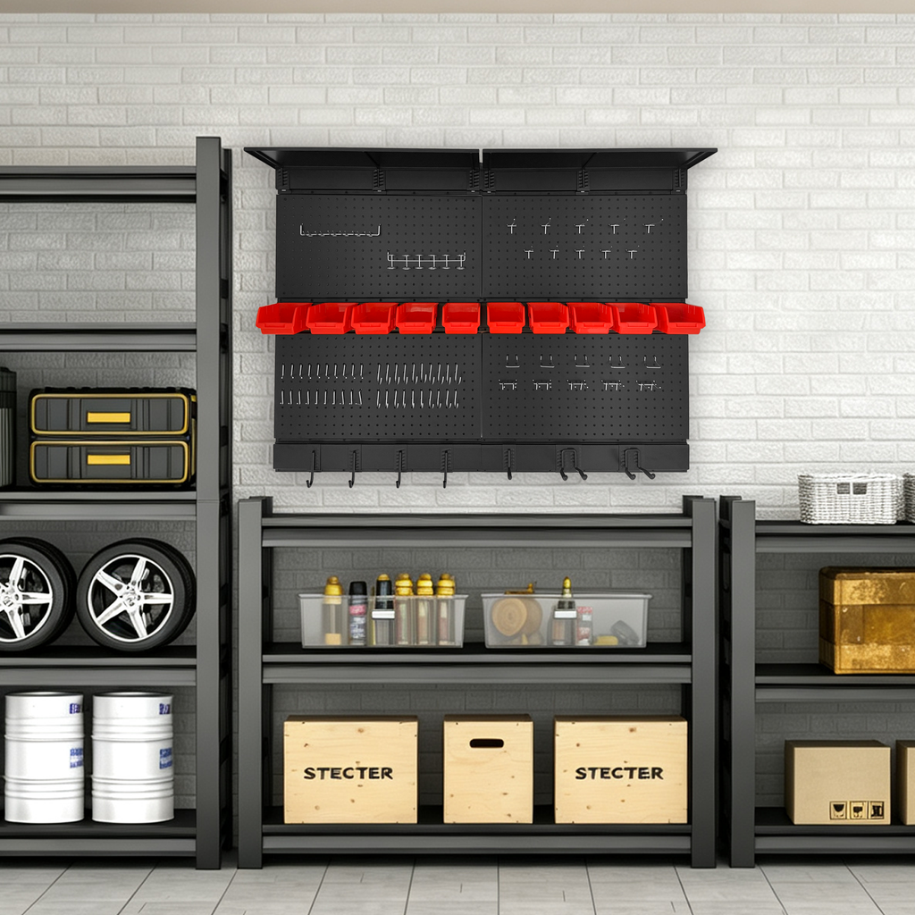 Pegboard Wall Organizer - 48 x 36 Inches