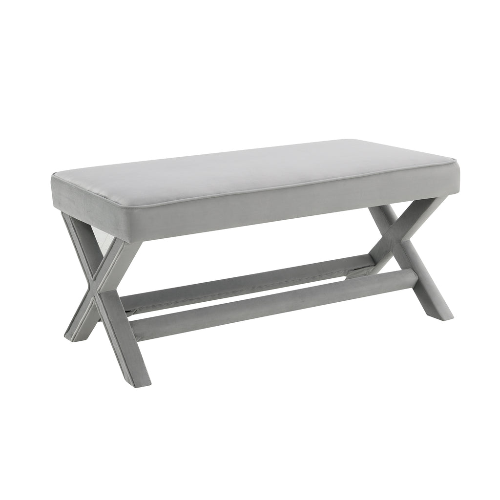 Comfort Double Bench Upholstered in Velvet Fabric