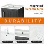 20" Bathroom Vanity with Sink - Black Cabinet