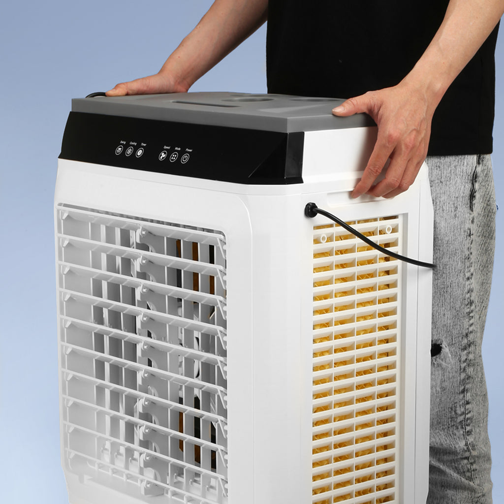 Evaporative Air Cooler with Adjustable Speeds and 12-Hour Timer