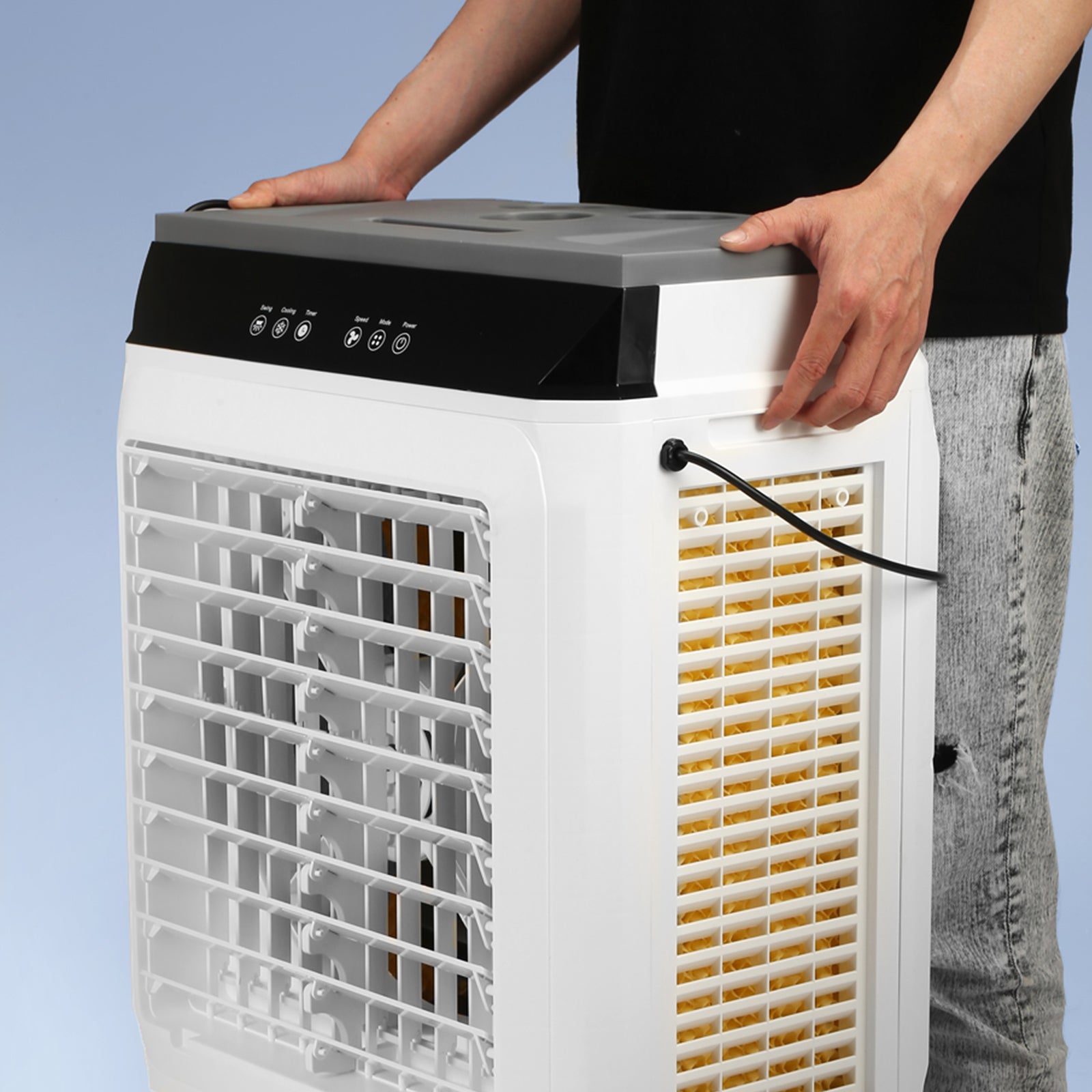 Evaporative Air Cooler with Adjustable Speeds and 12-Hour Timer