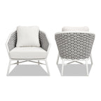 Rowan 30.5" Rope Barrel Back Patio Accent Arm Chair, Set of 2