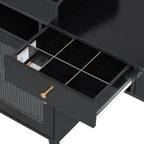 Modern Makeup Vanity Desk with Drawers, Cabinet & Charging Port