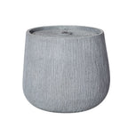 12.99"H Gray Bowl-Shaped Outdoor Fountain with LED Light