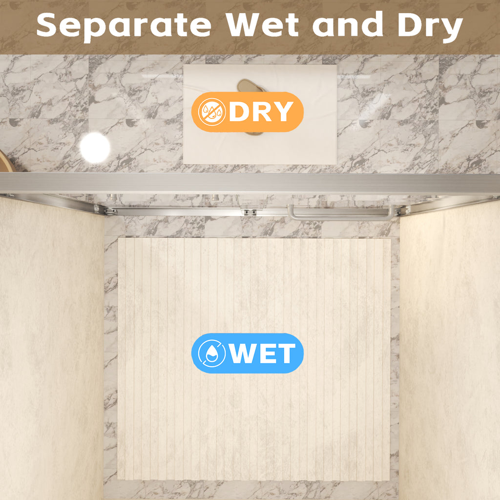 Double Sliding Shower Door with Aluminum Frame