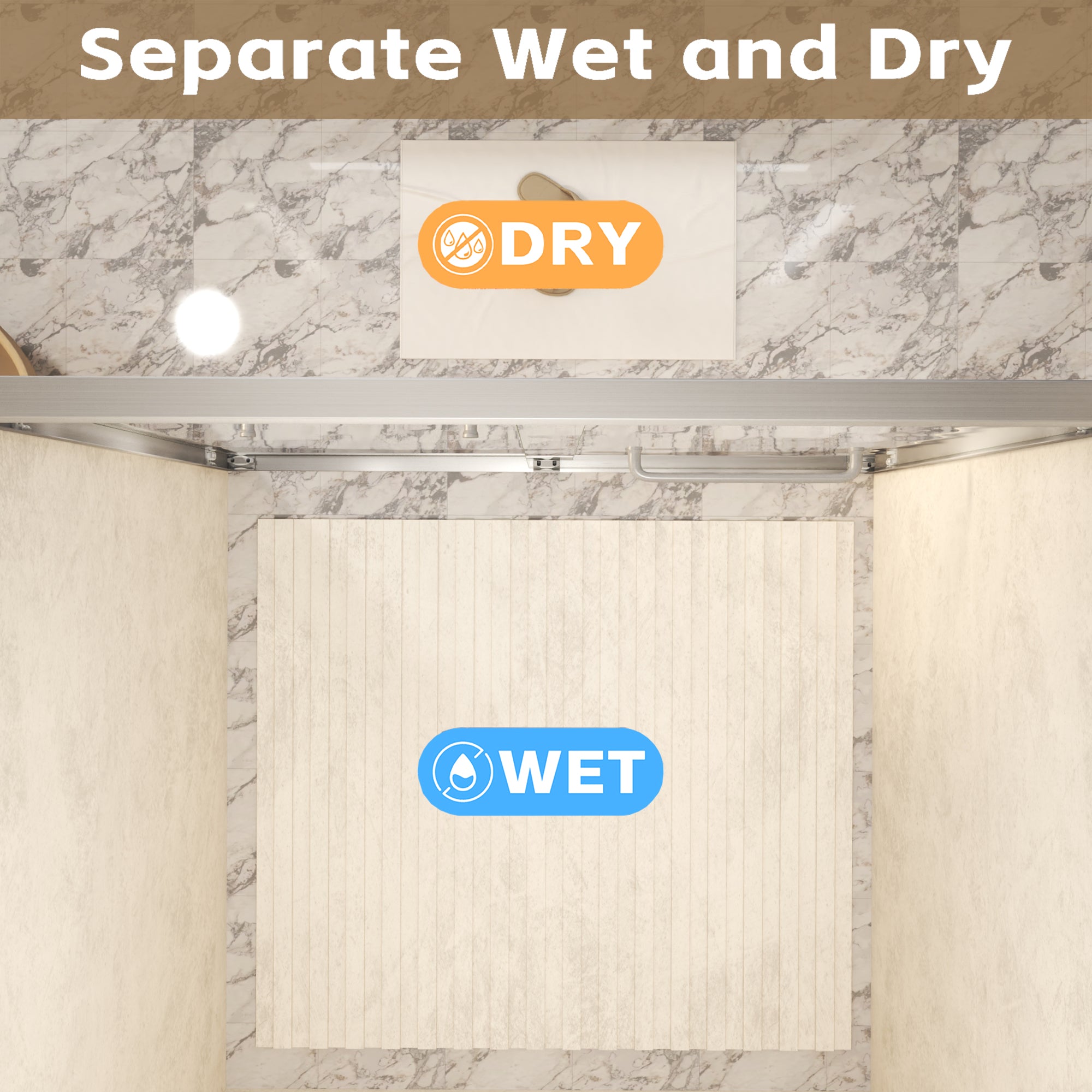 Double Sliding Shower Door with Aluminum Frame