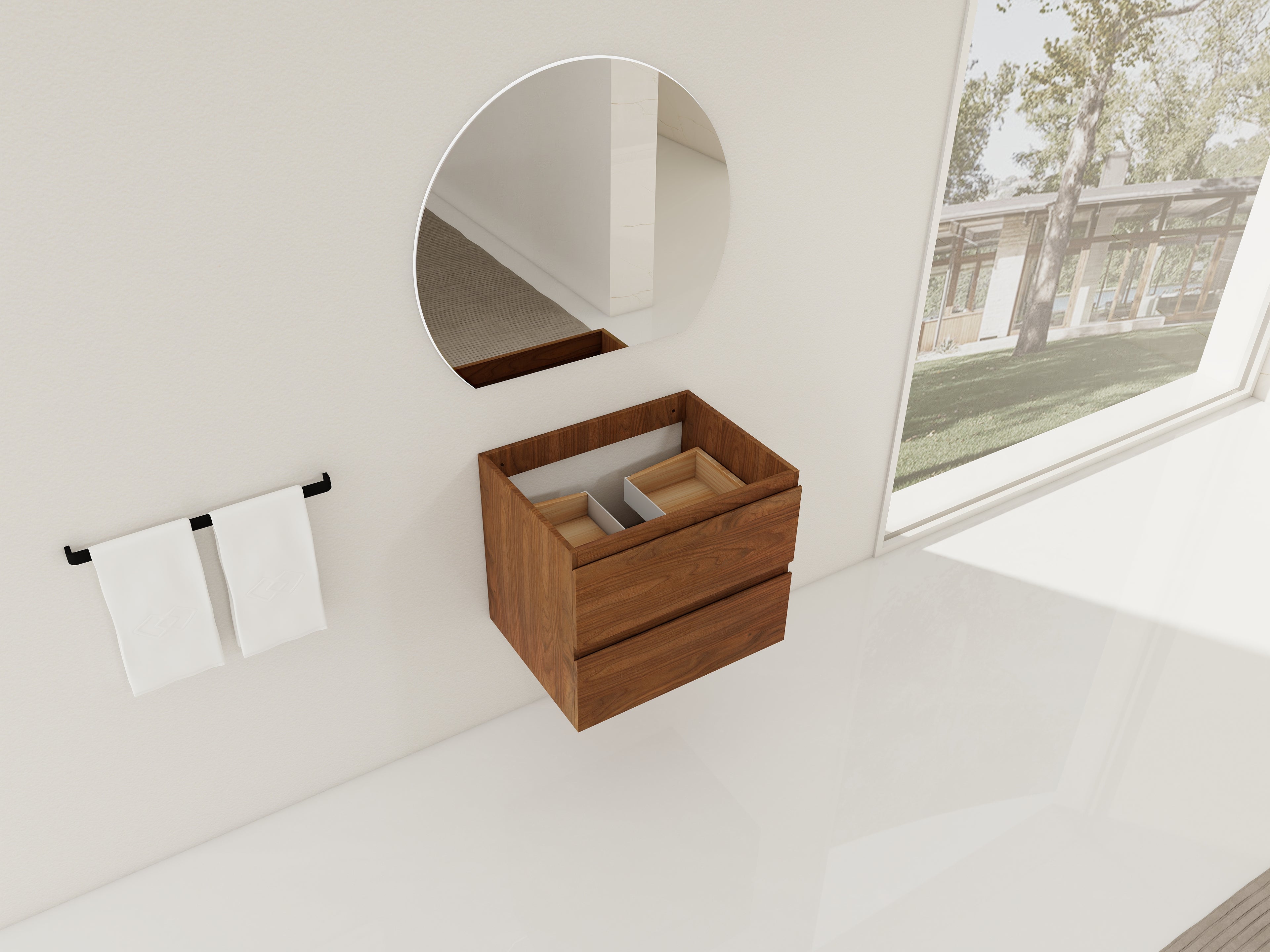 24" Wall-Mounted Bathroom Vanity Cabinet