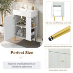 21.6" White Right Side Storage Bathroom Vanity