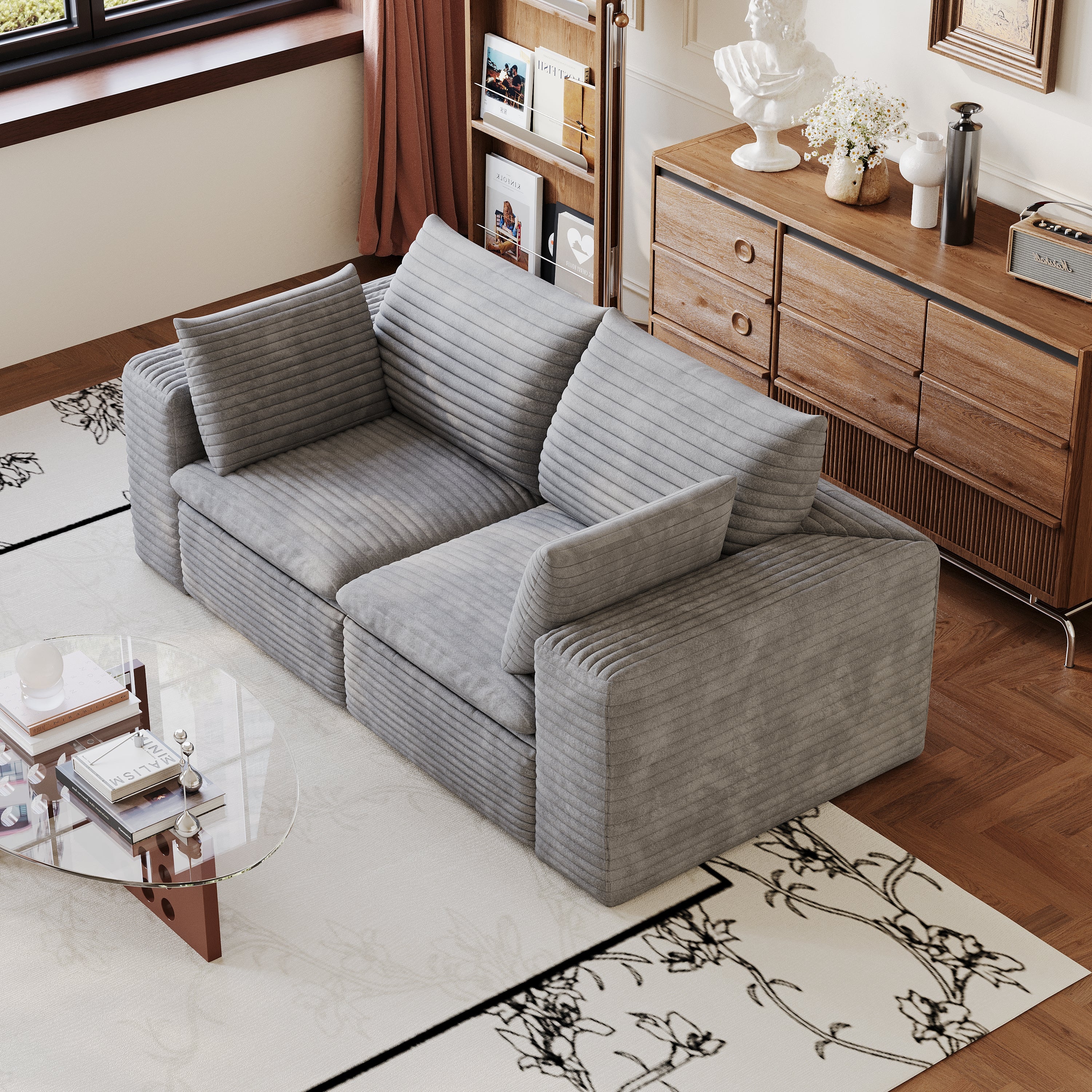 71" Cloud Sofa in Corduroy Fabric