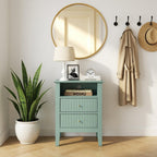 18" Green Fluted Nightstand