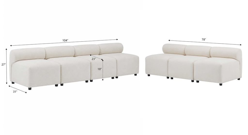 Evelyn 7-Piece Modular Free Combination Sectional Chenille Sofa