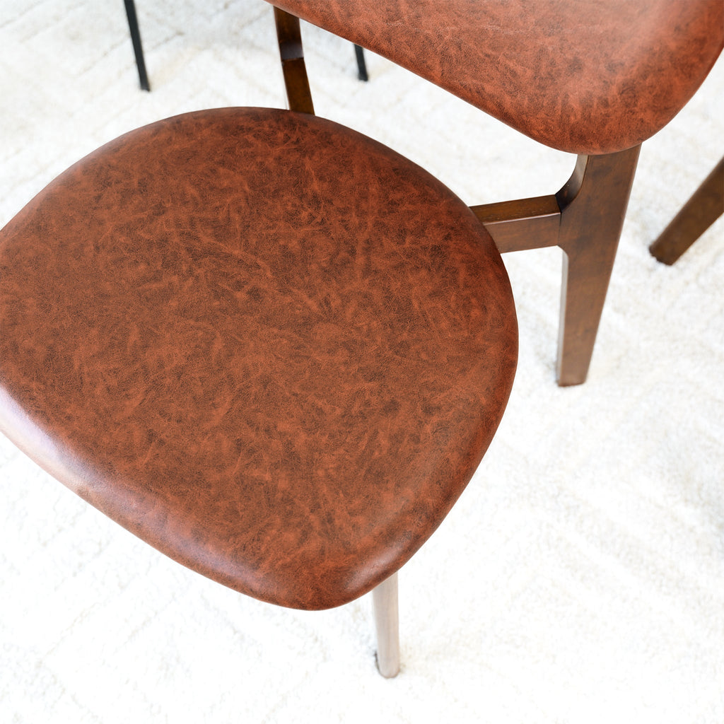 Kelsey Brown Leather Dining Chair Set of 2