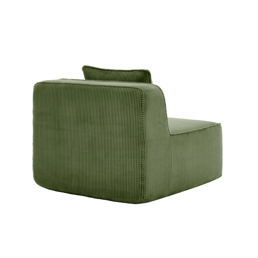 Armless Sofa with Pillow - Green
