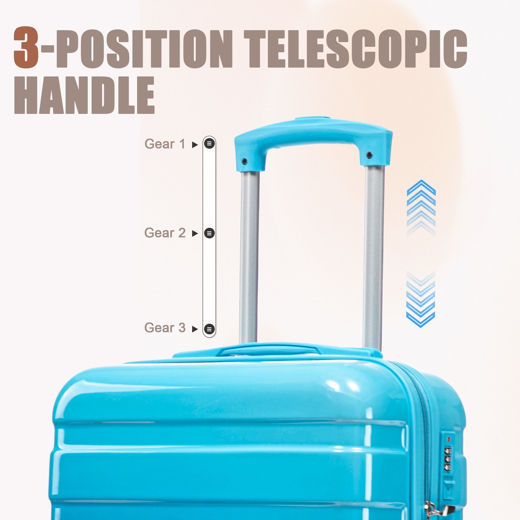 14'/20' 2-Piece PC Spinner Wheel Luggage Set with Gradient Color and Lock