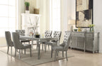 Kacela Champagne Synthetic Leather & Champagne Finish Side Chair (Set of 2)
