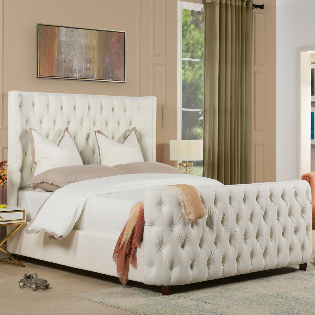 Brooklyn Queen Tufted Panel Bed Headboard and Footboard Set
