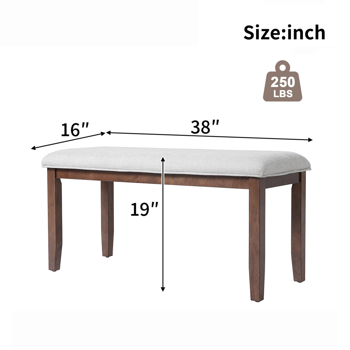 Upholstered Bench for Bedroom End of Bed & Entryway