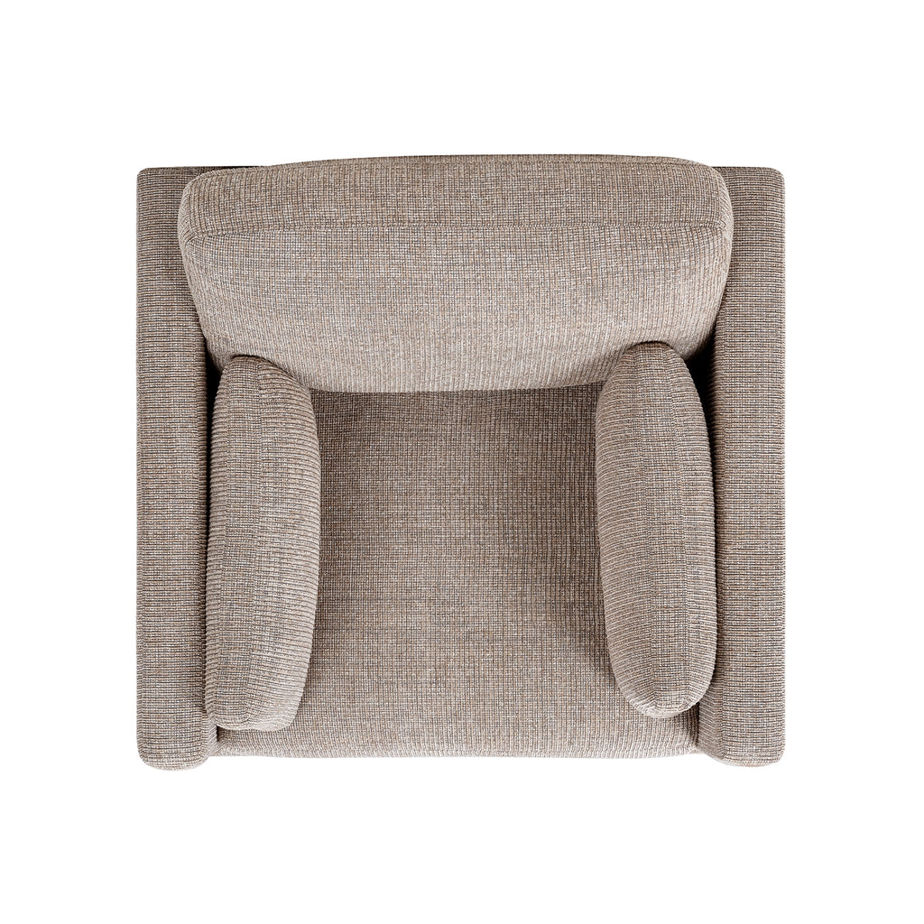 Knox 36" Modern Farmhouse Arm Chair, Stone Taupe Chenille