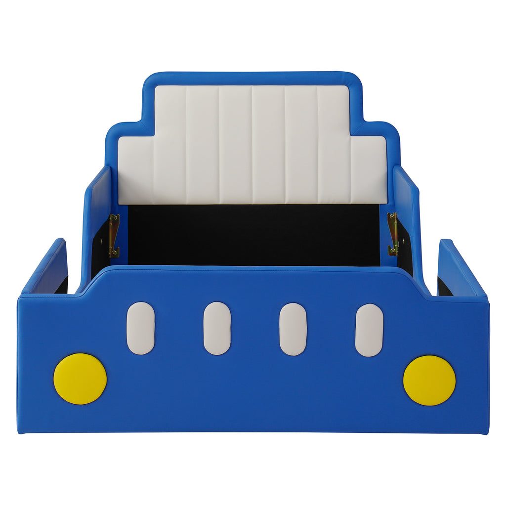 Twin Size Race Car-Shaped Platform Bed with Wheels