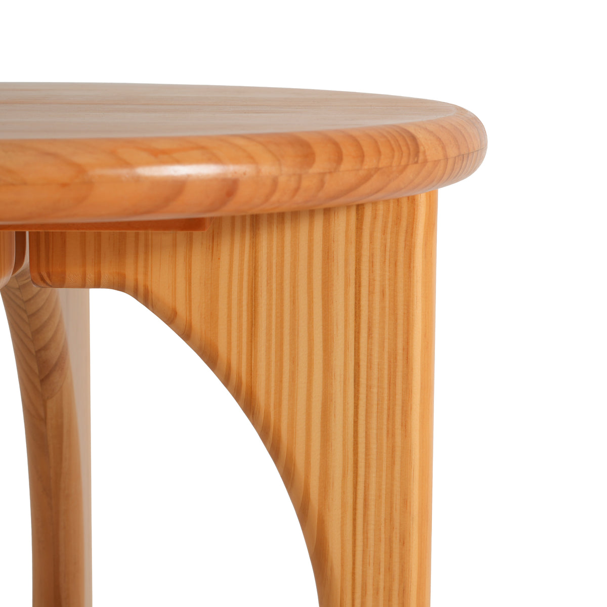 Natural Pine Wood Round End Table