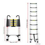 8.5FT Telescopic Ladder with Hooks and Triangular Support Frame