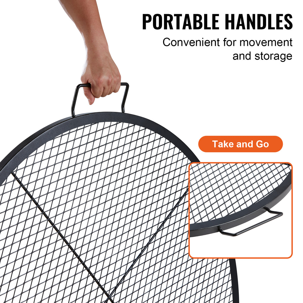X-Marks Fire Pit Grill Grate - Round Cooking Grate - 36 Inch