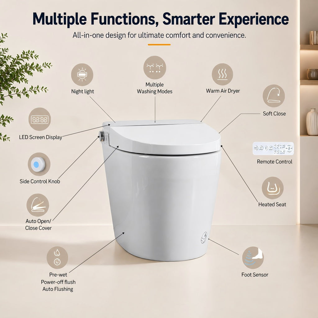Smart Toilet With Built-In Bidet