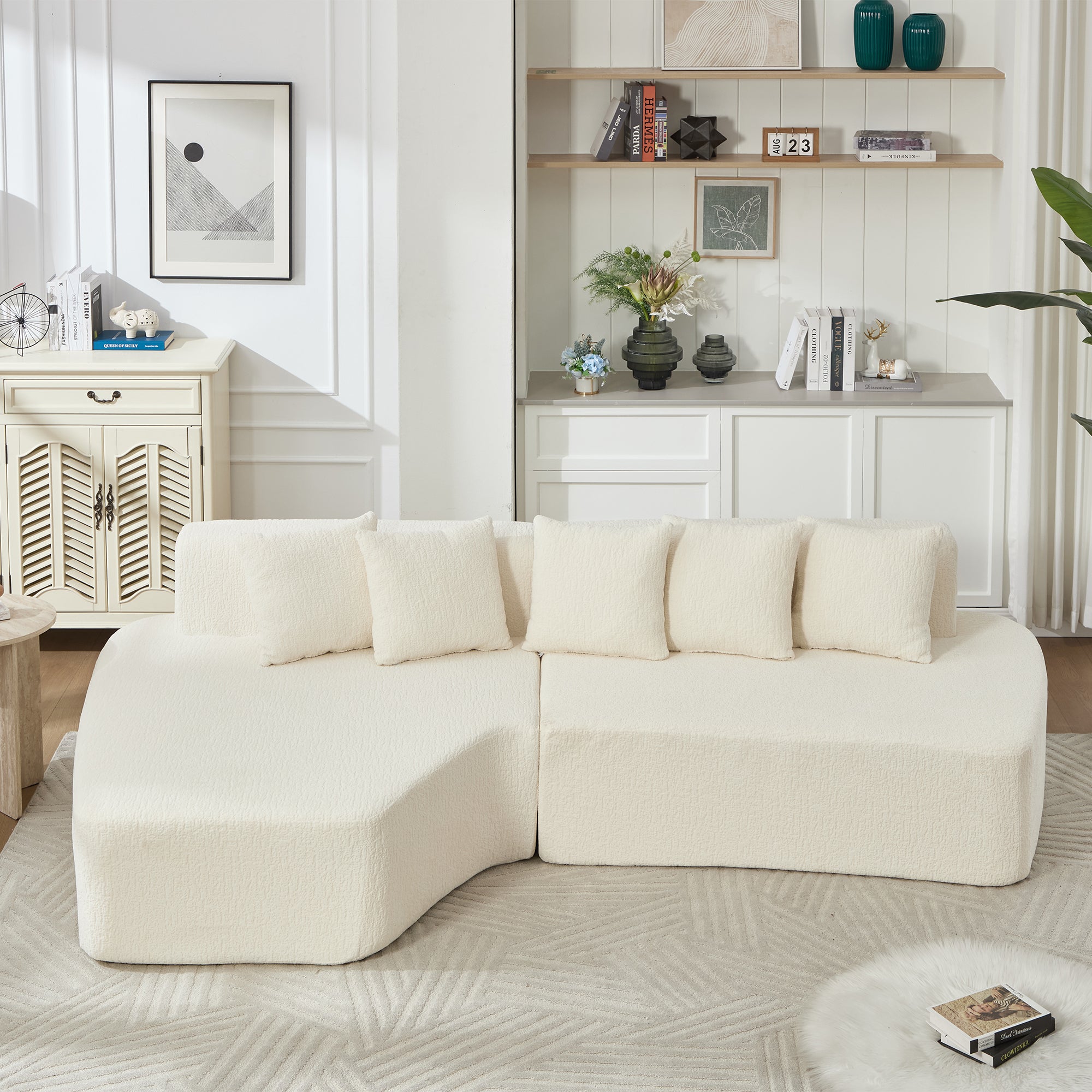 Compression Sectional Couch with Comfy Chaise