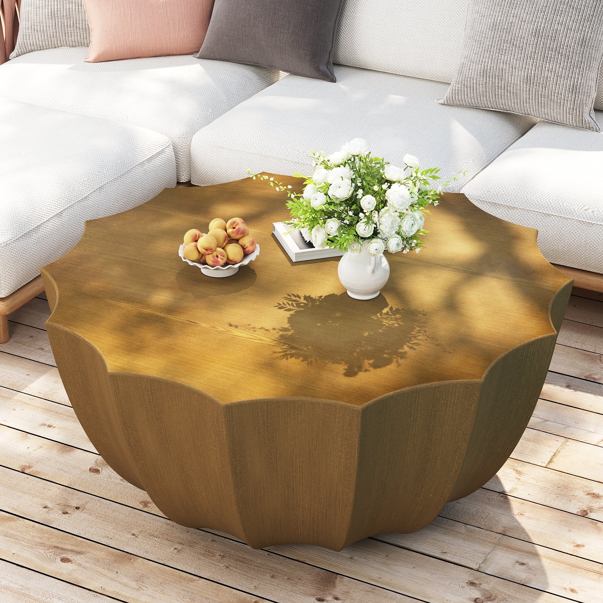 35.43" Modern Outdoor and Indoor Waterproof Coffee Table