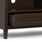 Warm Shaker 72 Inch Wide Solid Wood Low TV Stand in Tobacco