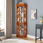 Corner Curio Cabinet with 5 Shelves and Lighting System