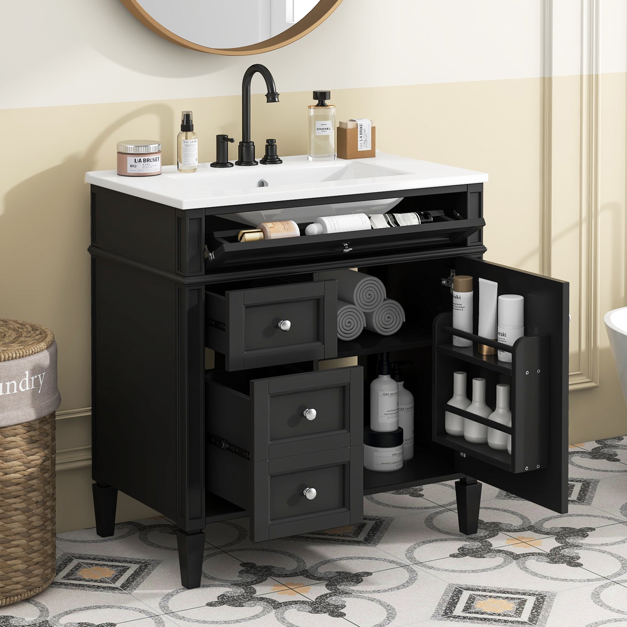 30" Bathroom Vanity with Top Sink