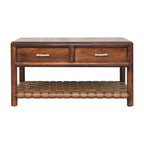 Regency Woven Console Table with 4 Drawers