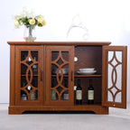 Spacious Size Sideboard with 3 Clear Tempered Glass Doors