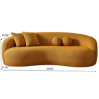 Drake Japandi Style Curvy Boucle Sofa