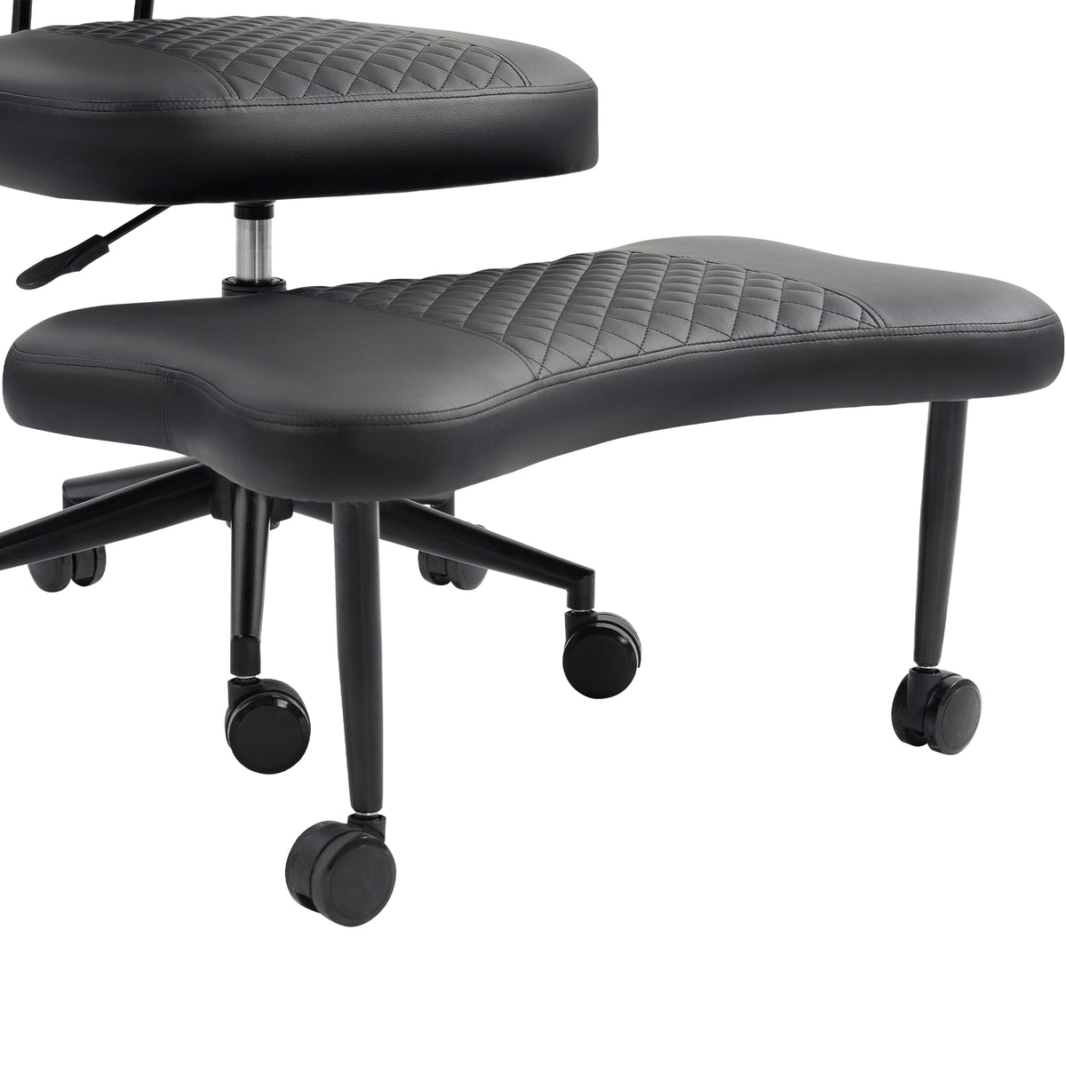 Meditation Chair with Lumbar Support and Height-Adjustable Seat, Black