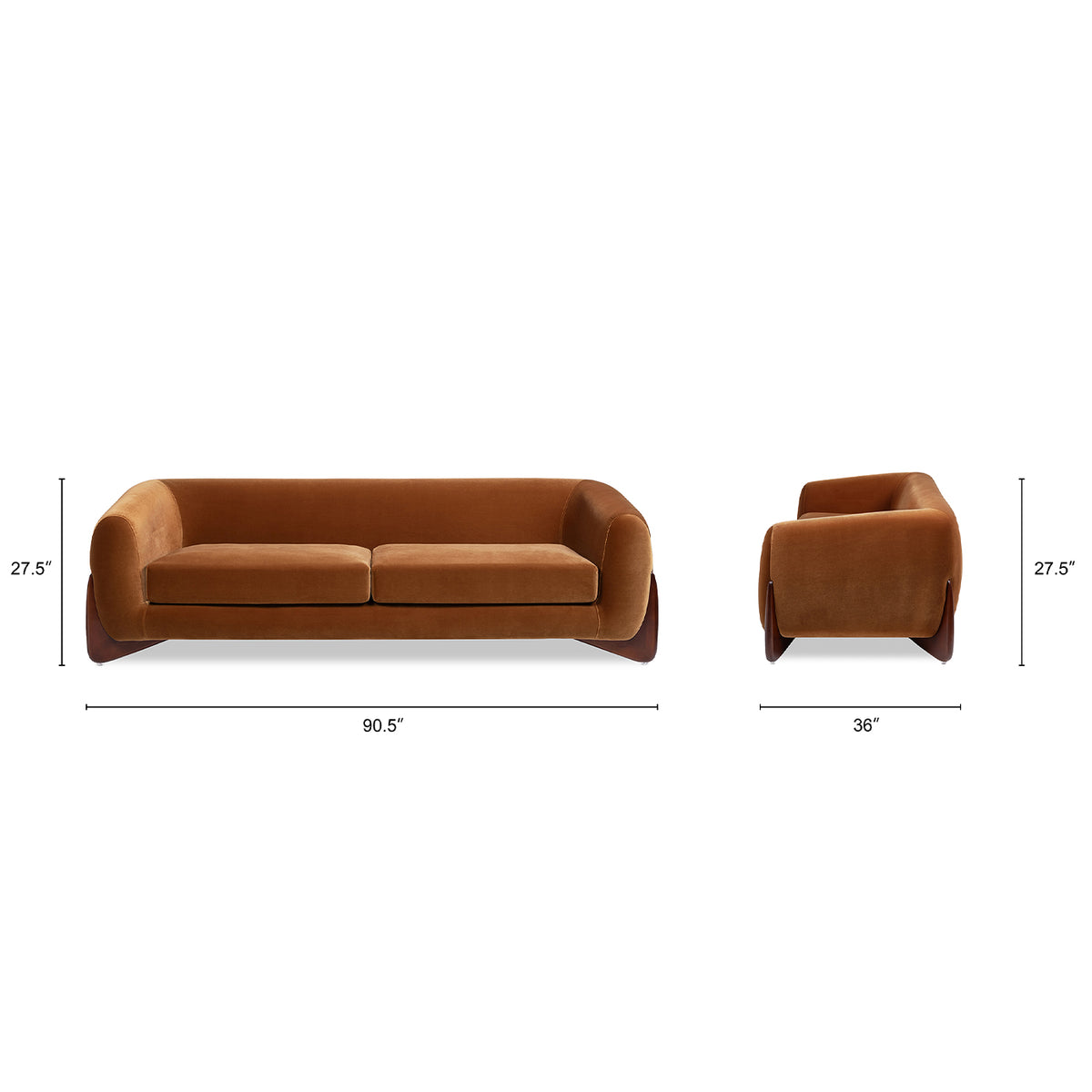 Alpine 90.5" Sherpa Sofa, Burnt