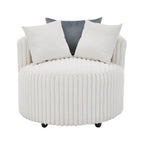 Malna Plush Wide Wale Corduroy Upholstered Barrel Accent Chair