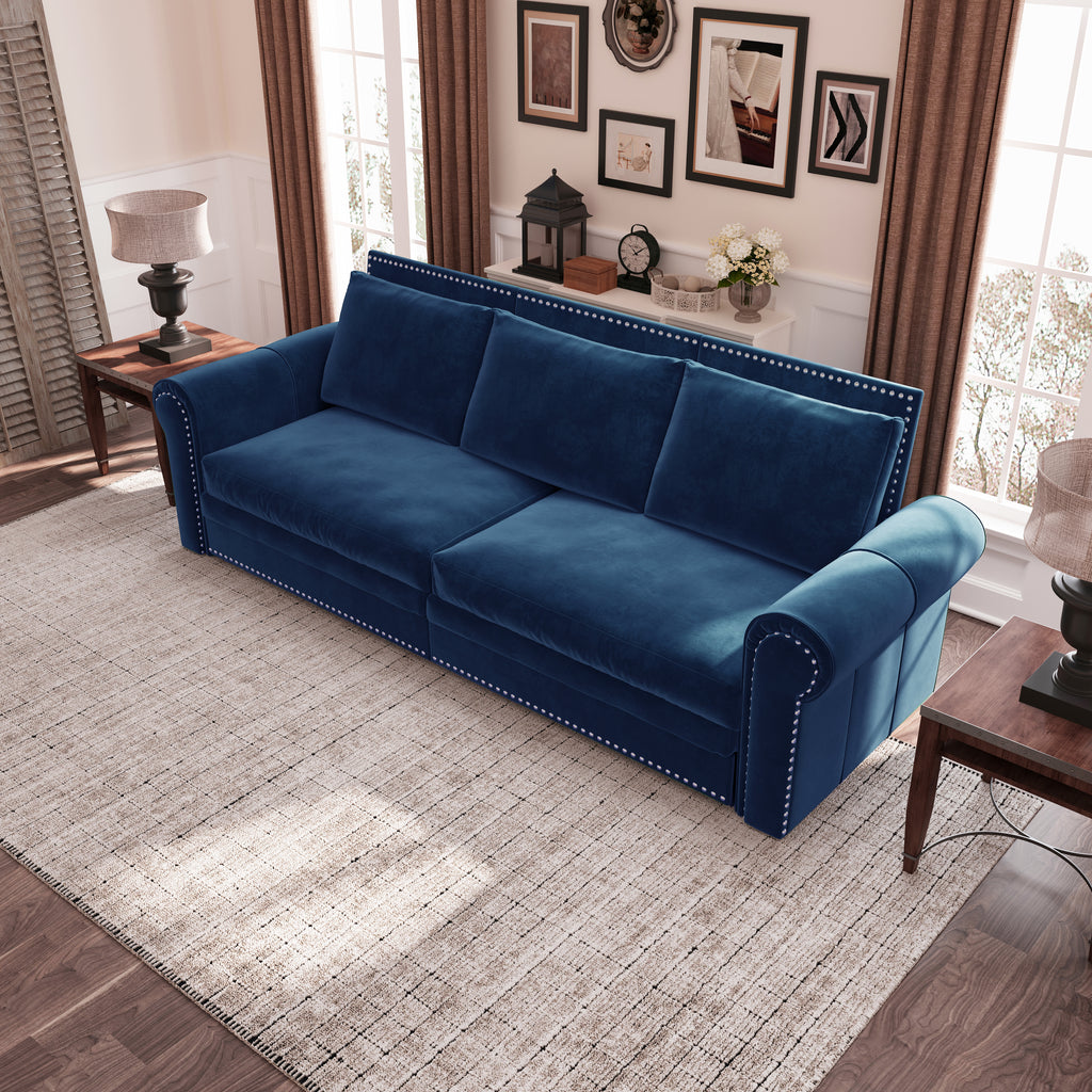 Chesterfield Sofa: 93.7" King Pull Out Sofa Bed