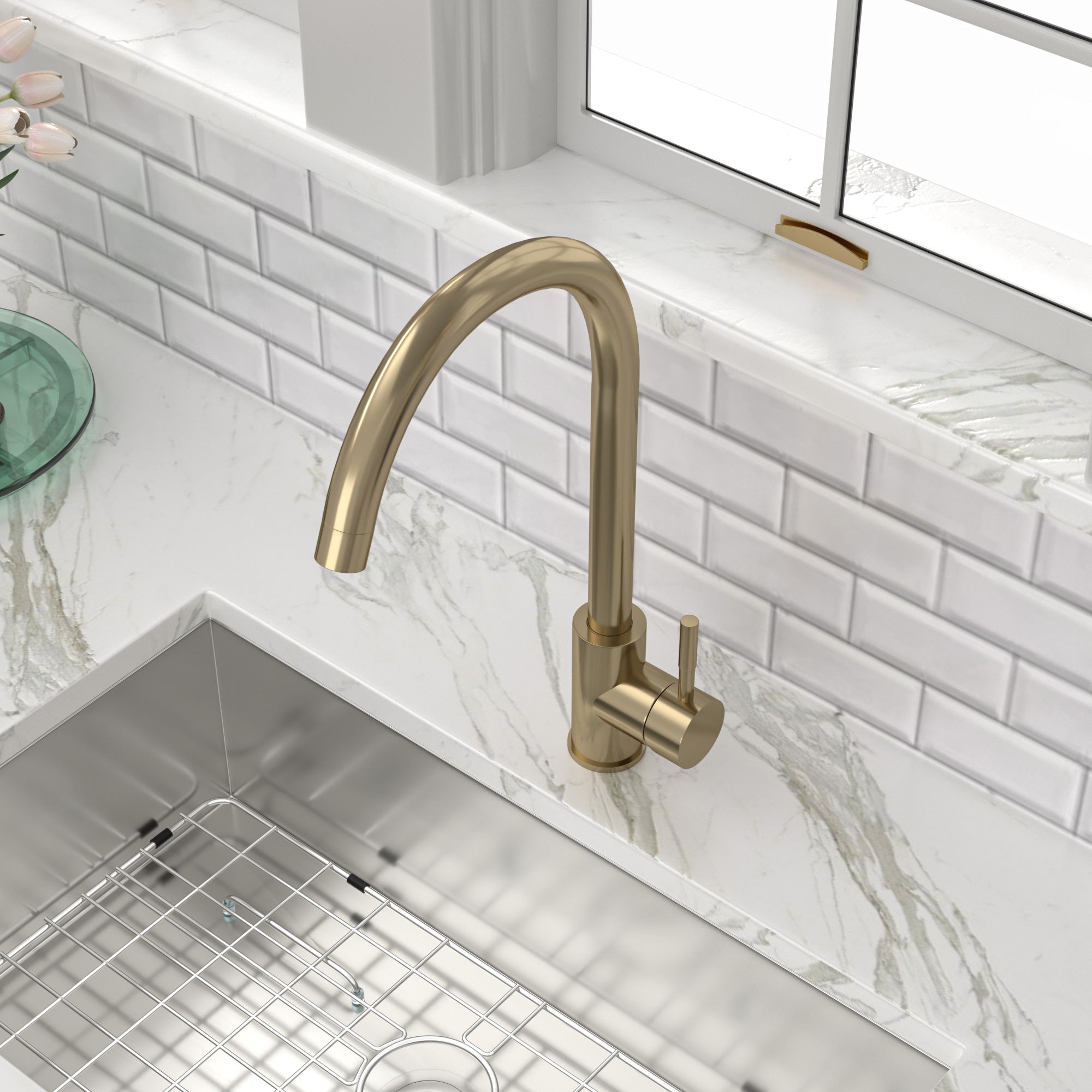 Kitchen Sink Faucet with Single Handles