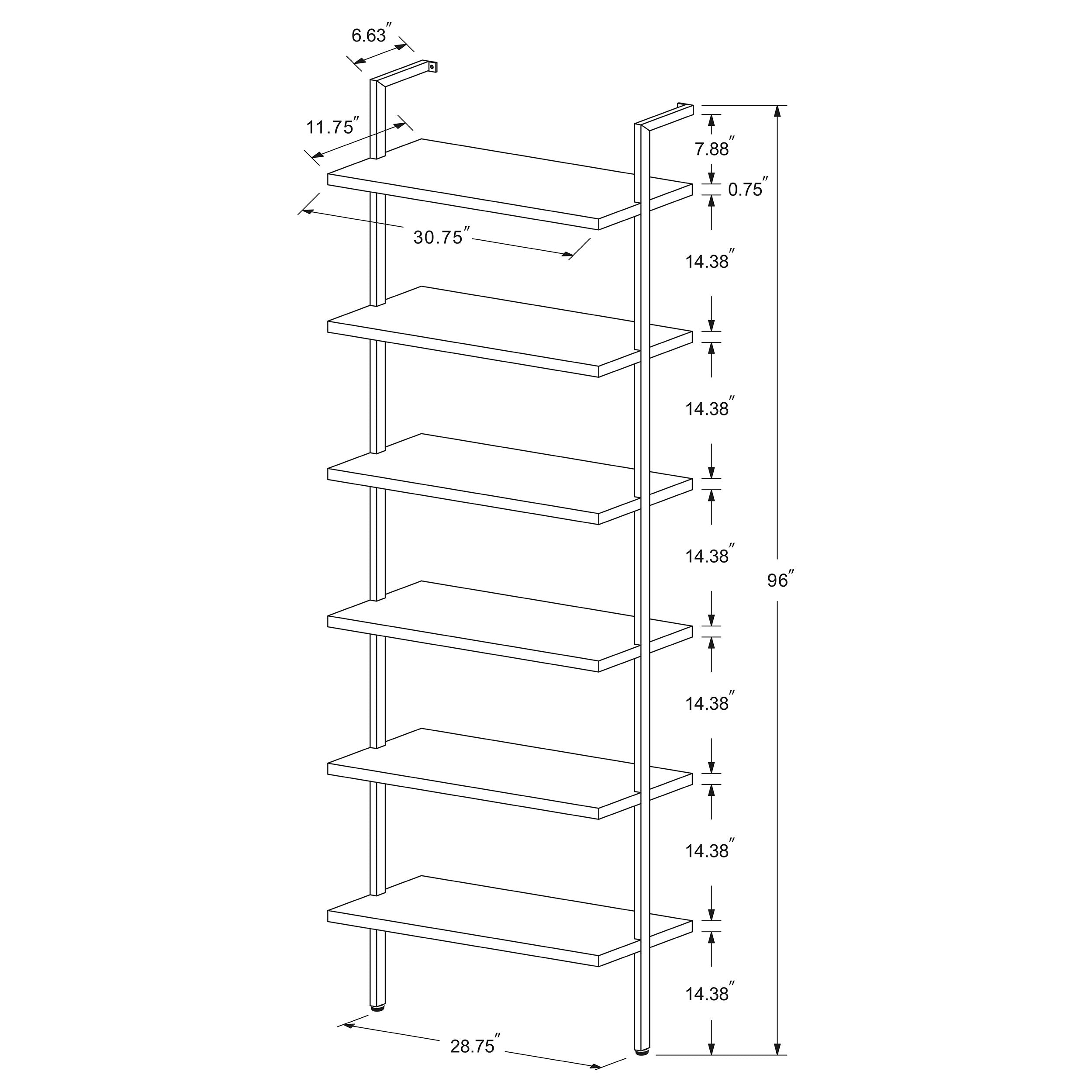 Owens 96-inch 6-shelf Wall Bookshelf Walnut-